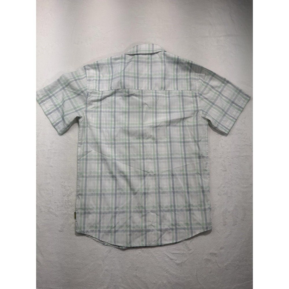 Marsh Shirt Mens Small Green Plaid Short Sleeve Button Front Stretch Fishing - Picture 7 of 7